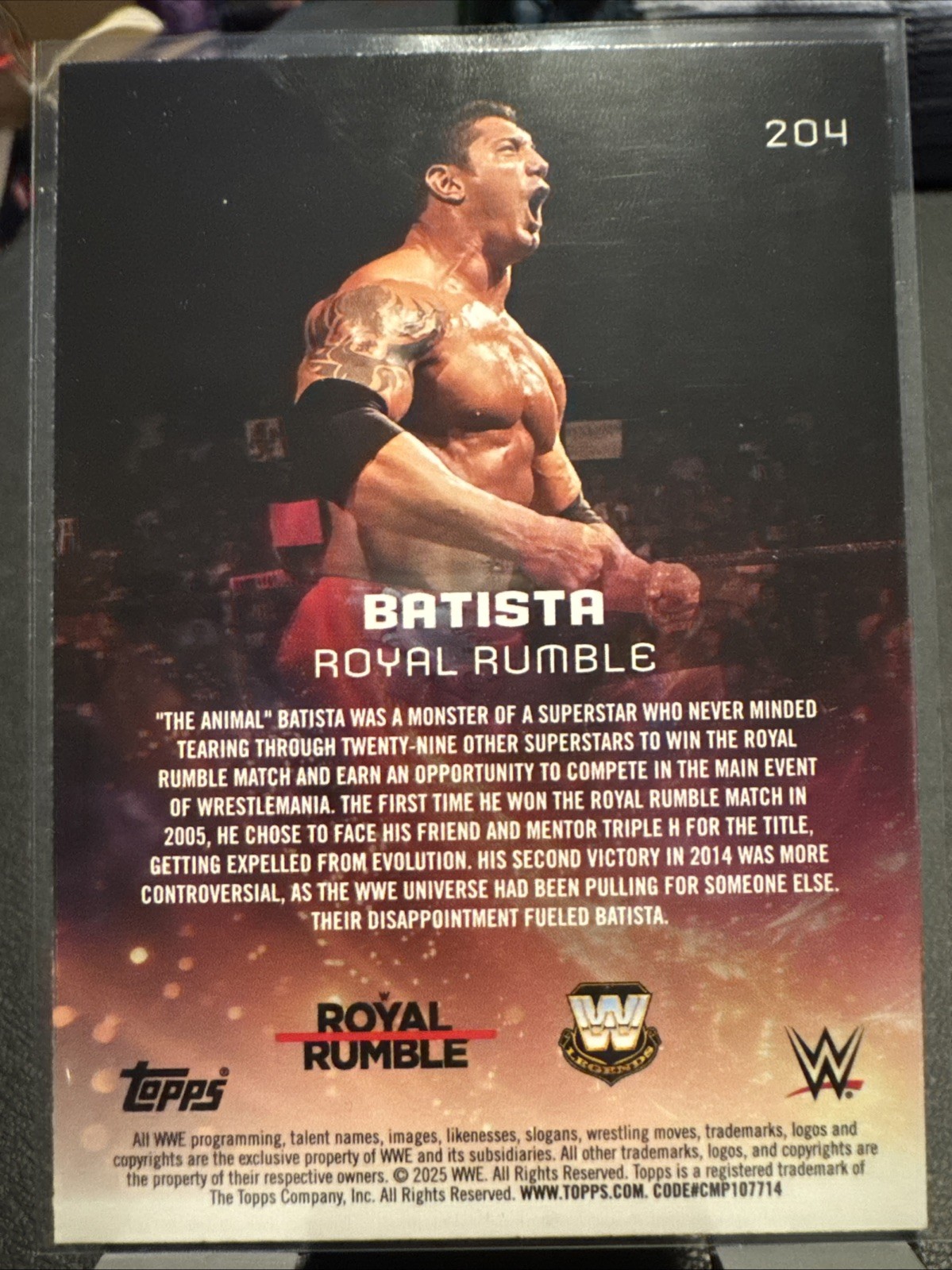 2025 Topps Universe WWE - Event Variation Batista #204 view 2