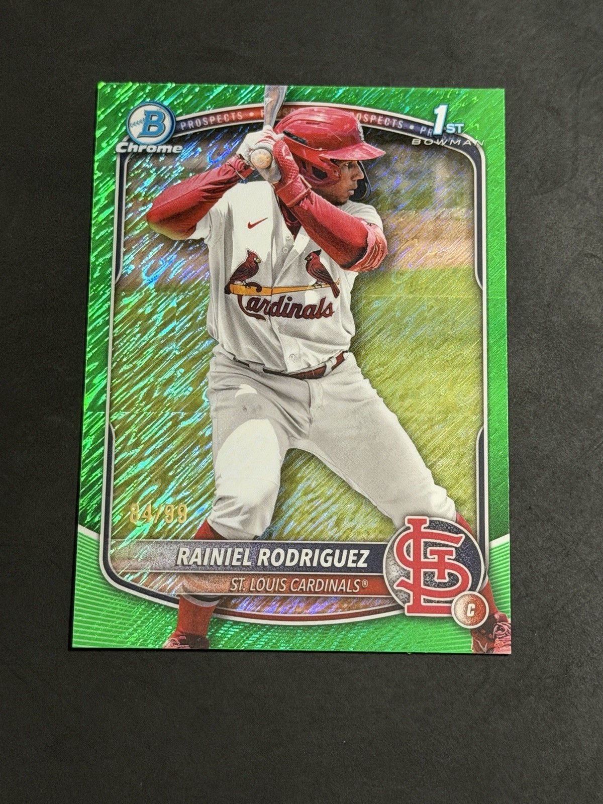 2025 Bowman Chrome Rainiel Rodriguez 1st Green Shimmer Refractor /99 #BCP-200