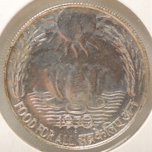 India, 1970 (b) 10 Rupees, KM186, FAO, silver, .3858oz, Proof, haze, 7-30