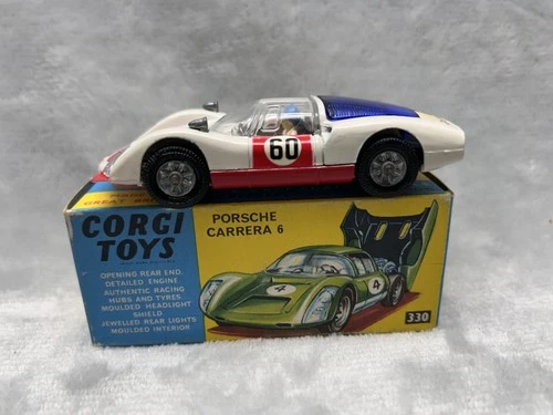 Corgi Toys 330 Porsche Carrera 6 London Great Britain Vintage NM Toy Car NIB