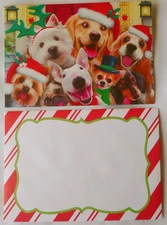 "CHeerful Selfie Dogs", (3) Leanin' Tree Christmas Cards, New With (3) Envelopes