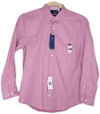 Original Penguin Men's Dress Shirt Slim Fit Check Stretch Berry Color15.5/33 NWT