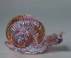 Fenton Carnival Glass Madras Pink Iridescent Snail
