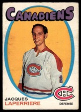 1971-72 O-Pee-Chee Vintage OPC Poor Jacques Laperriere Montreal Canadiens #144