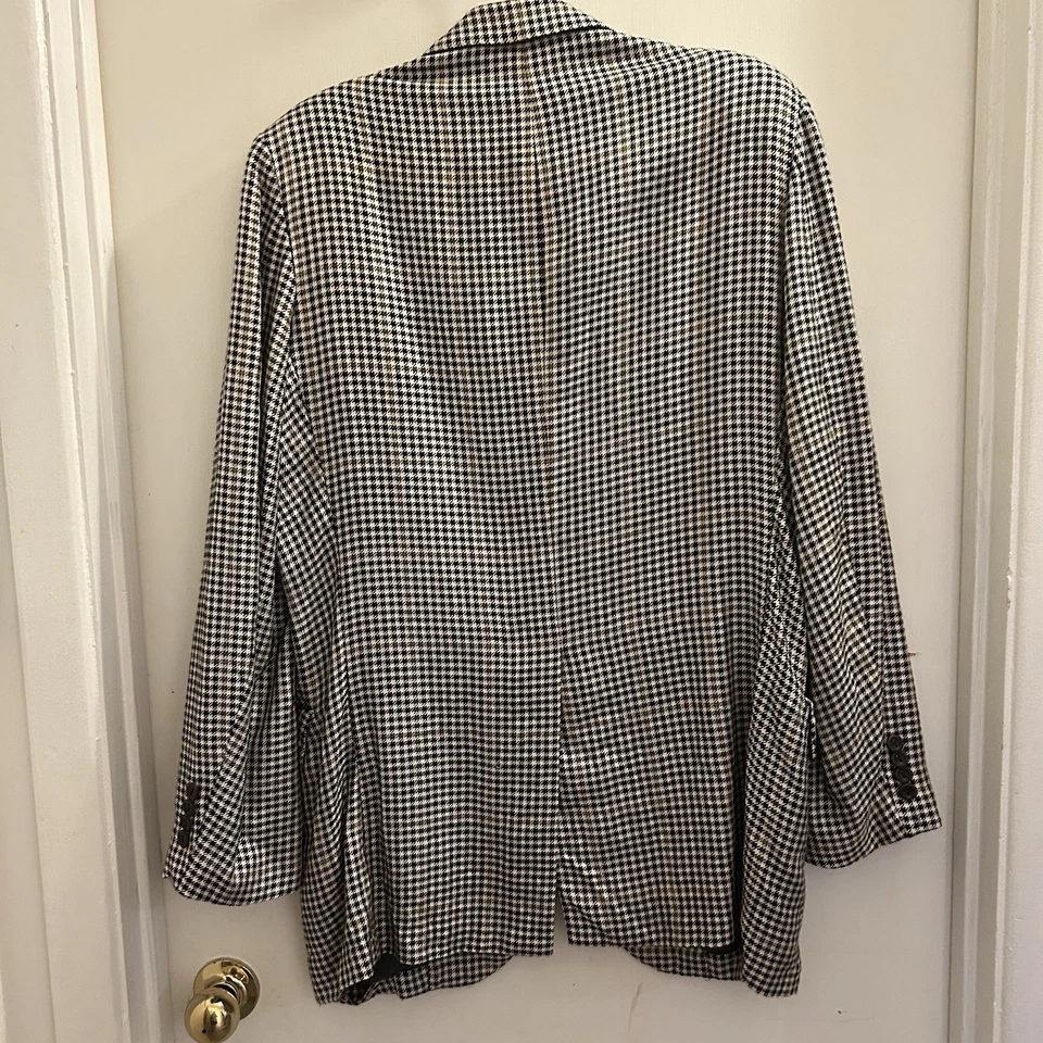 Blazer de lana pata de gallo polar dorado vintage Oxford 42T unisex Foto 4 de 4