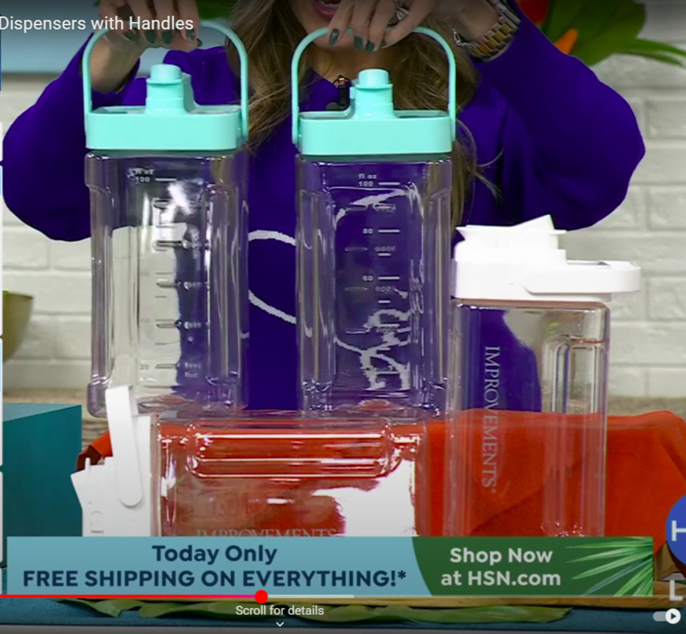 Improvements Tilting Drink Dispenser with Handle Aqua Blue