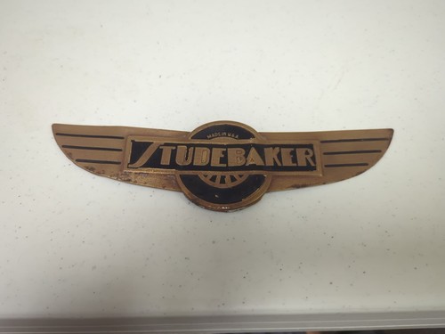 RARE Brass Era Studebaker Truck Emblem Grille? Teens 20's 30's Badge Ornament