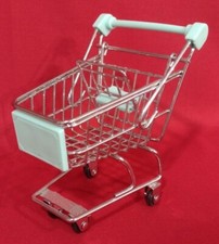 Mini Shopping Grocery Cart For Dolls Or Display Green