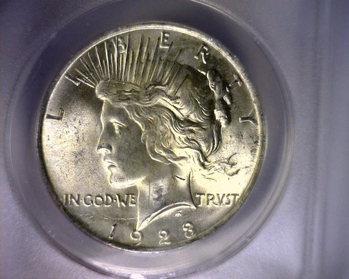 ANACS MS63 1923 PEACE SILVER DOLLAR COIN MS 63