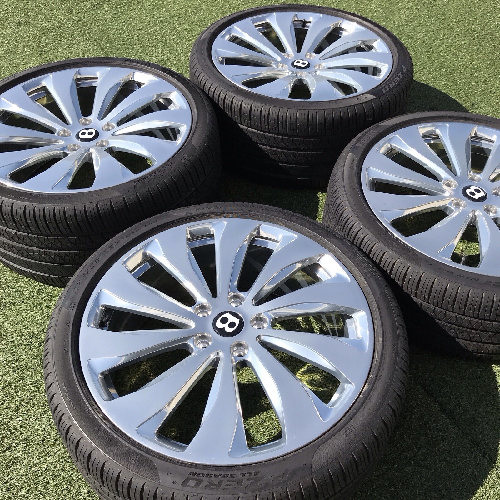 22 BENTLEY CONTINENTAL RIMS TIRES POLISHED SET OEM GENUINE 3SE601025AB GT GTC