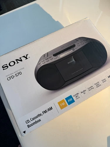 VTG BLACK Sony CFD-S70. CD, Cassette, FM/AM Boombox. New In Box BNIB
