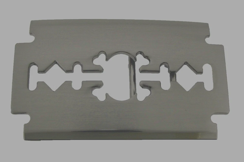 Nueva hoja de afeitar plateada peluquero regalo cinturón hebilla punk cadera motociclista cortador rock gótico Foto 4 de 4