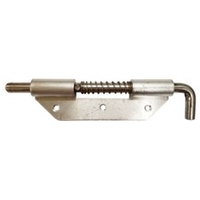 7" Right Handed Stainless Steel Spring Loaded Bolt Latch with Aluminum Plate