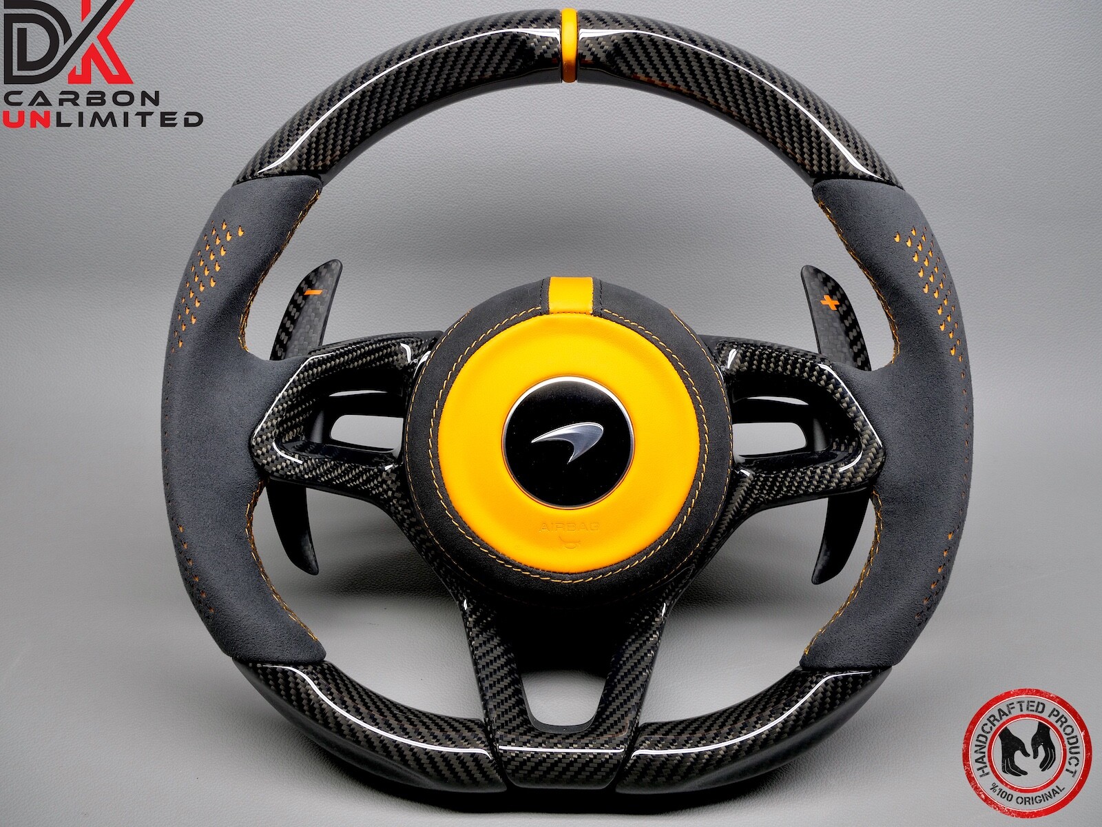 McLaren 570S 540C 650S MP4 12C Orange Ring Alcantara Carbon Steering Wheel v2