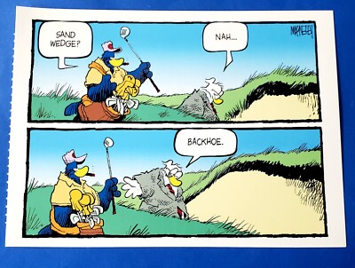 Postcard Shoe on Golf Comic Strip ''Sand Wedge'' 6.5'' x 4.75'' Jeff MacNelly