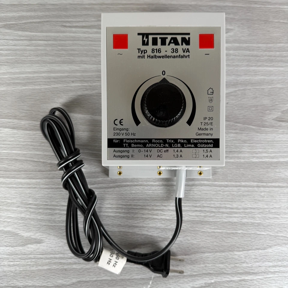 Vintage Titan Type 816 Transformator Speed Controller Train Transformer US PLUG LN