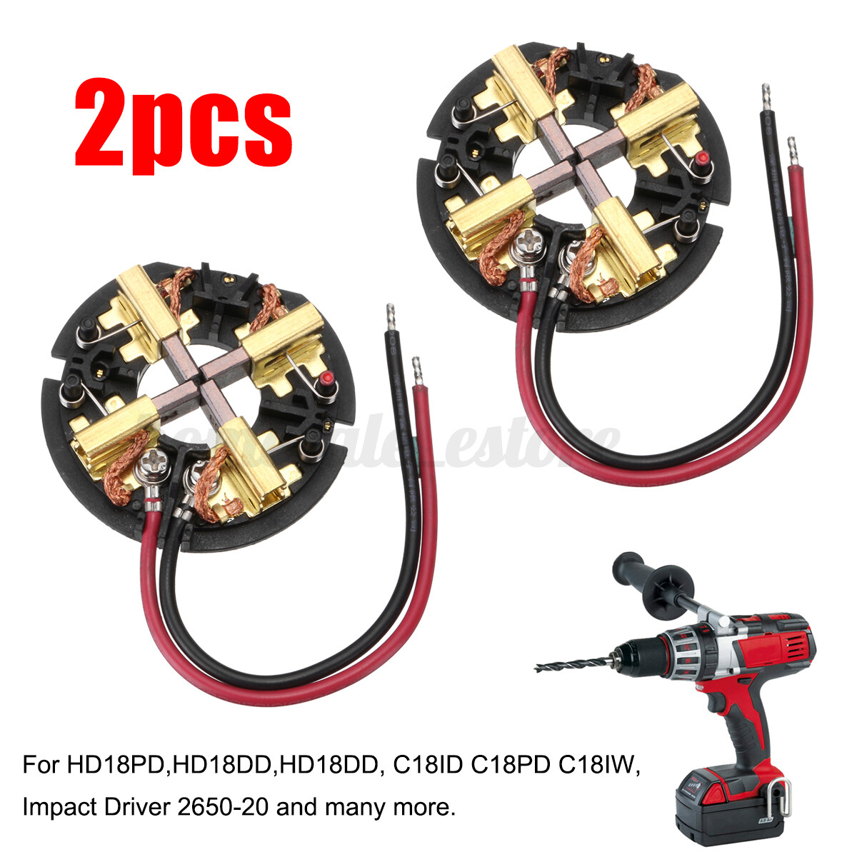 2Pcs 18V Carbon Brushes Set For 