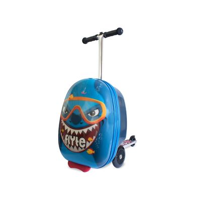 Flyte Scooter Suitcase Folding Kids Luggage – Stormy the Shark, 18