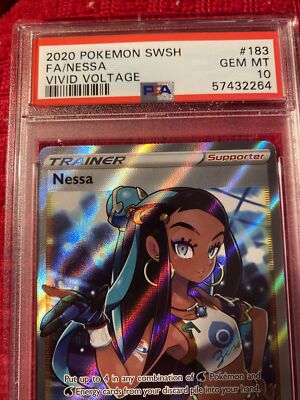 2020 Pokémon Sword & Shield Vivid Voltage Nessa Full Art Rare #183