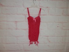Victoria Secret 36C Nightie Teddy w/ Garters Babydol Underwire Ruch Ruffle 4906