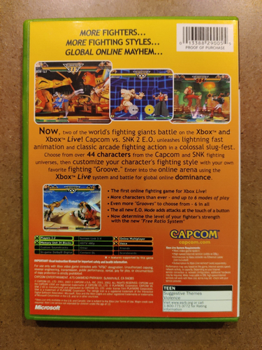 Capcom vs SNK 2 EO (Easy Operation) Microsoft Xbox NTSC U USA w/ manual CAPCOM - Picture 2 of 6