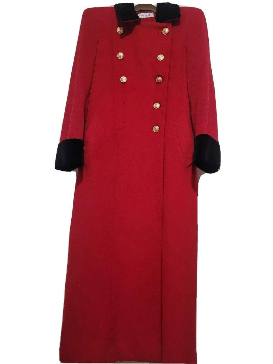 Red Christian Dior Winter Coat Size 12 | eBay