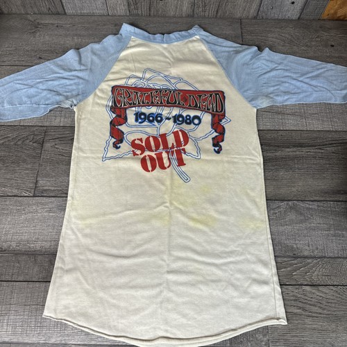Vtg 80’s GRATEFUL DEAD Sold Out Rock Tour. White/blue T-Shirt Size L Grail Rare! - Picture 9 of 11
