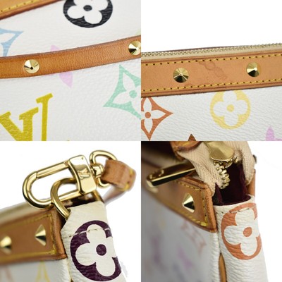 LOUIS VUITTON Pochette Accessoires Hand Bag Monogram Multi White 