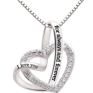 Italian Design I Love You Forever And Always Heart Necklace Embellished Wit Ebay