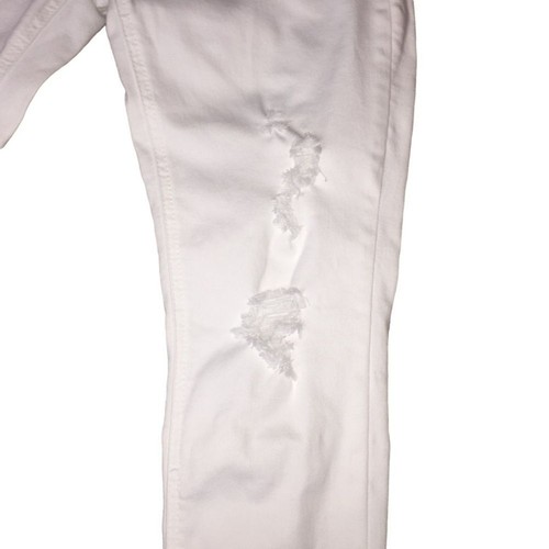 New HH Jeans Distressed White Skinny Leg Mid Rise Soft Stretch Size 9 Summer - Picture 5 of 9