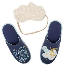 NEW Womens Dearfoams Indoor/Outdoor Slippers Mask Set Size Small 5-6 OR XL 11-12