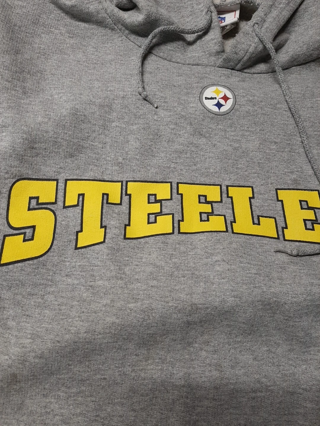 VETEMENTS Felpa con cappuccio pullover vintage NFL Pittsburgh Steelers abbigliamento squadra donna XL grigio