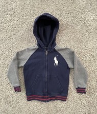 Polo Ralph Lauren Full Zip Sweater Big Pony Embroidery Size 5 Kids