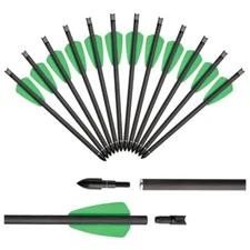 12Pcs 7.5"/15" Carbon Crossbow Arrow Bolts Arrows with 2" Vanes Archery Hunting