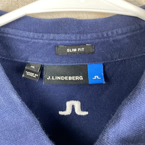 J. Lindeberg Men's Slim Fit Golf Polo Navy with Stripes Adul Extra Large Golf - Picture 7 of 12