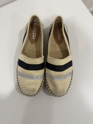 GoGo Shoes Womens Striped Espadrille Size 9,5 (40)