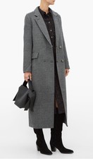 Ganni Check Wool Jacket Charcoal Gray Sz 6 Us