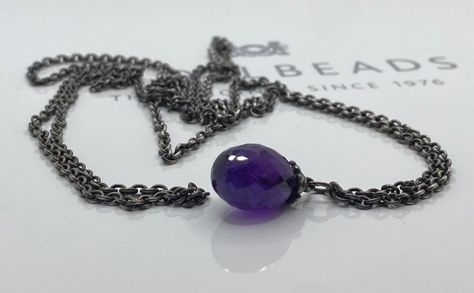 Collar de fantasía Trollbeads con amatista 80 cm Foto 2 de 4