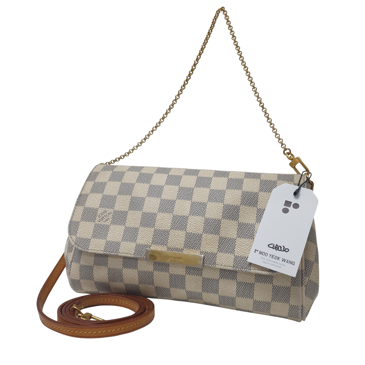 Authentic Louis Vuitton Favorite MM Damier Azur N41275 Guaranteed