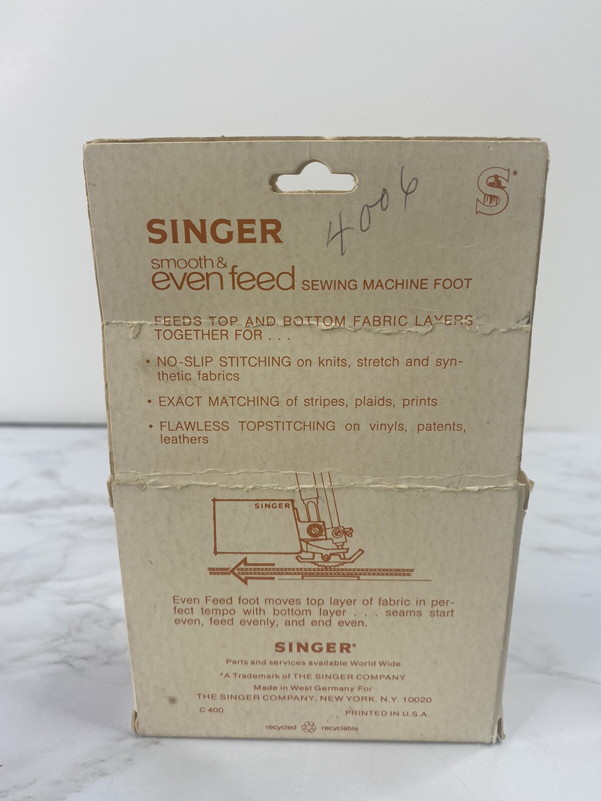 Vintage Singer Smooth and Even Feed C400 Sewing Machine Foot eBay
