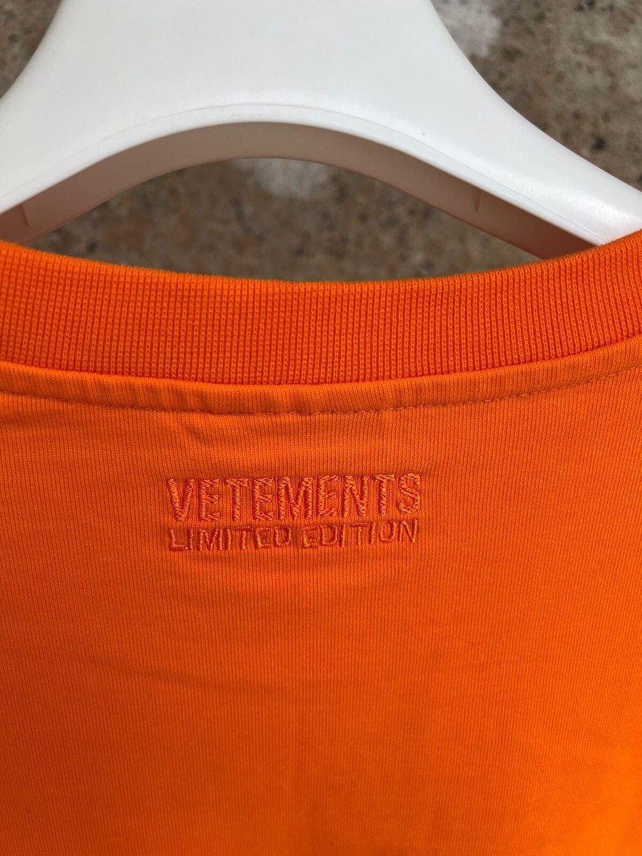 Vetements , Gothic Logo T-Shirt LS in Orange BNWT L | eBay Vetements , Gothic Logo T-Shirt LS in Orange BNWT L | eBay