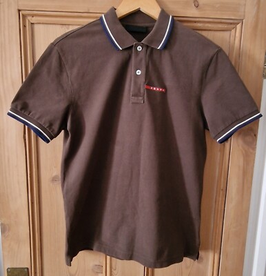 Genuine Prada Men's Polo T Shirt Brown Size M | eBay UK