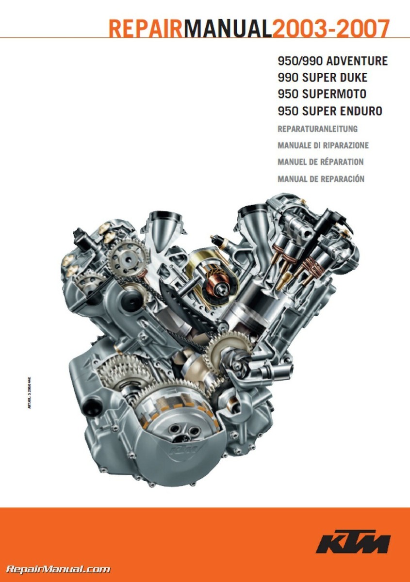 2003-2007 KTM LC8 950 990 V-twin Motorcycle Engine Repair Manual