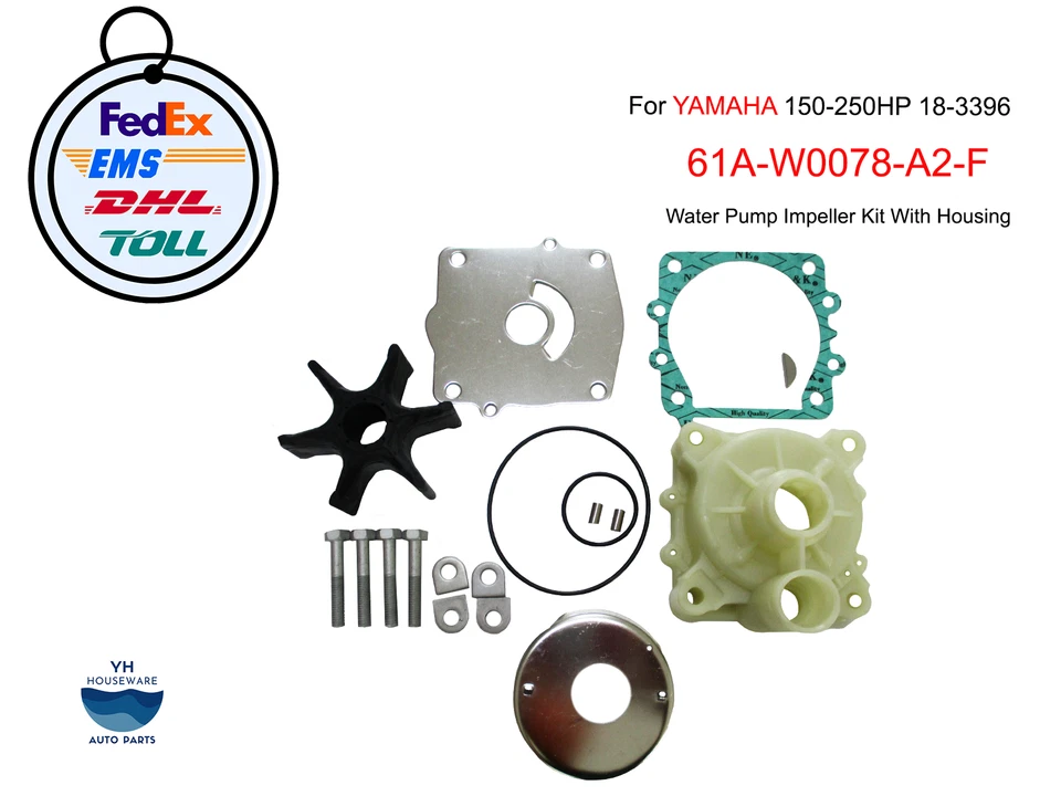 61A-W0078-A2-F Water Pump Impeller Kit With Housing For Yamaha 150-250HP 18-3396 - Image 2 of 4