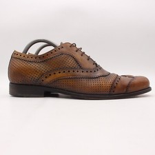 Dolce & Gabbana Hand Finished Men's UK 7 Brown Leather Wingtip Oxfords Shoes