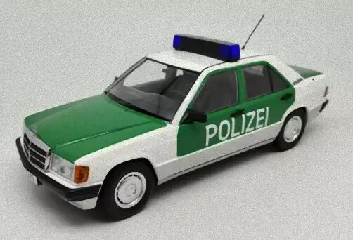 Mercedes 190 W201 Polizei miniature 1/18 en métal Triple 9