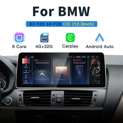 12.3'' CarPlay Android Touchscreen Radio für BMW X3 F25 X4 F26 2011-2013 CIC