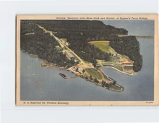 Postcard Airview Kentucky Lake State Park & Harbor at Eggner's Ferry Bridge KY