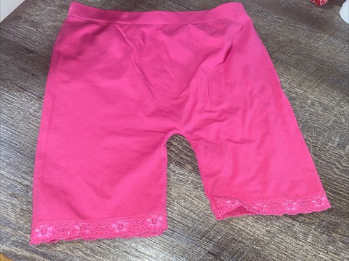 Faded Glory One Size 7-16 Fits 7 8 10 12 Best Guc Pink Biker Shorts - Picture 2 of 5
