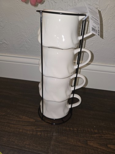 Halloween 2024 Stoneware Iridescent Ghost Stacking Mugs 13 oz. EACH (Set of 4) - Picture 5 of 9